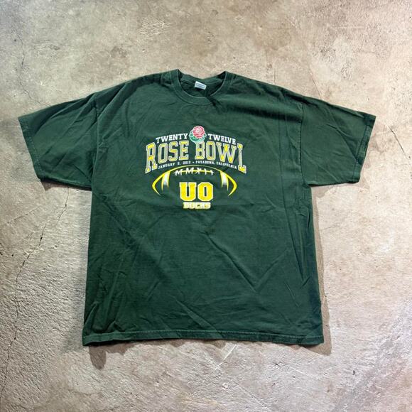 Y2K Green Oregon Ducks U of O Rose Bowl Graphic T-Shirt - Picture 4 of 8